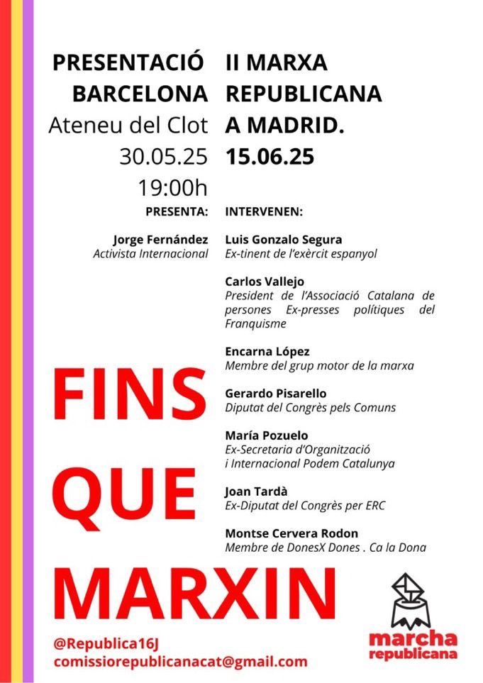 Avui, com a republicans/es independentistes participarem en l’acte convocat a l’Ateneu del Clot. Construir una alternativa republicana interpel.la  el republicanisme de tots els pobles i nacions de l’actual estat.