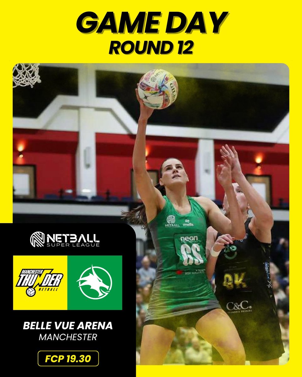 Manchester Thunder (@thundernetball) on Twitter photo It's game day as we take on <a href="/cardiffdragons_/">LexisNexis Cardiff Dragons</a> in the <a href="/NetballSL/">Netball Super League</a> ⚡️🐲
Don't forget to take advantage of our kids go free offer and get a friends and family ticket (2 adults and 2 juniors) for as little as £37.40 🔥
🎟 Tickets still available ➡️ bit.ly/Dragons-2025
📌 Belle It's game day as we take on <a href="/cardiffdragons_/">LexisNexis Cardiff Dragons</a> in the <a href="/NetballSL/">Netball Super League</a> ⚡️🐲
Don't forget to take advantage of our kids go free offer and get a friends and family ticket (2 adults and 2 juniors) for as little as £37.40 🔥
🎟 Tickets still available ➡️ bit.ly/Dragons-2025
📌 Belle