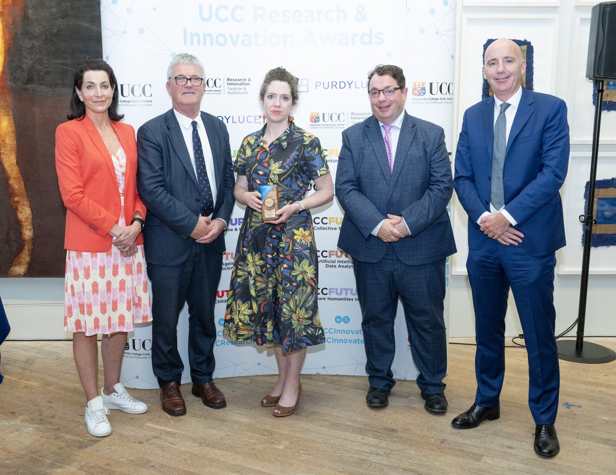 uccinnovation's tweet image. The 2024 @UCC @UCCResearch & Innovation Awards, took place yesterday evening @glucksman .
Researchers were awarded across 22 categories - 5 of which recognise achievements in entrepreneurship & innovation. Congratulations to all recipients!
More: ucc.ie/en/news/2025/u…