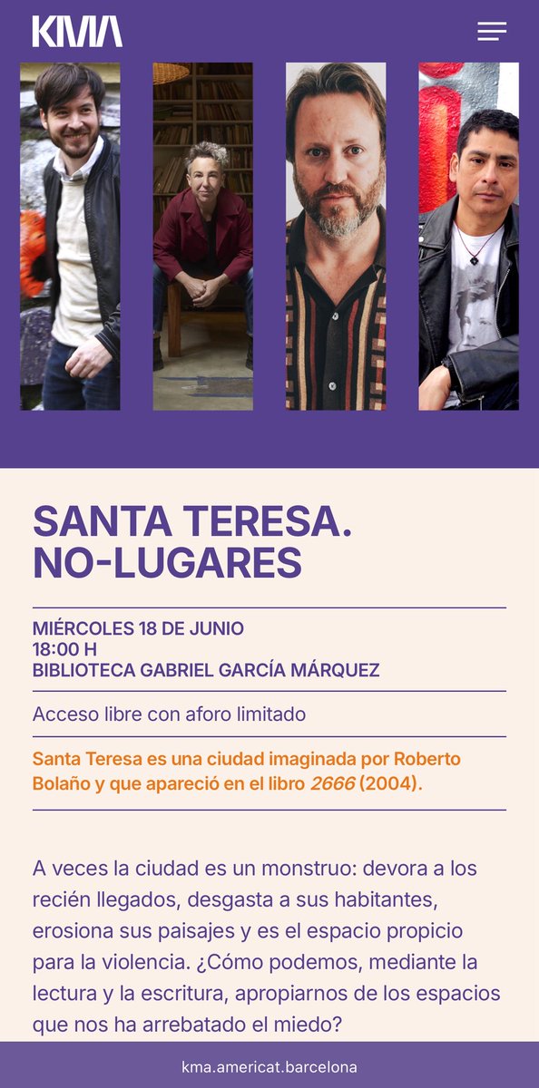 ¿Cómo podemos, mediante la lectura y la escritura, apropiarnos de los espacios que nos ha arrebatado el miedo? KM America kma.americat.barcelona/es/santa-teres…