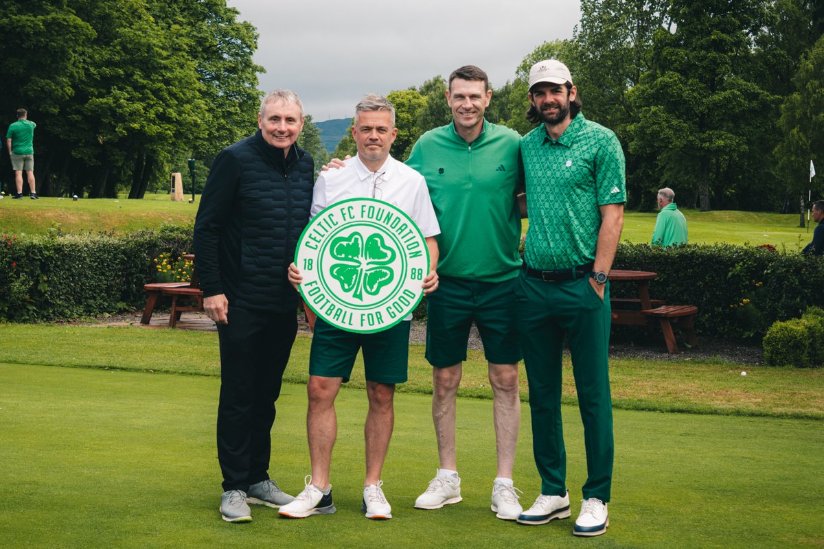 Celtic FC Foundation (@foundationcfc) on Twitter photo Joined by <a href="/TomBoyd02/">Thomas Boyd</a>, <a href="/SimonDonnelly13/">Simon Donnelly</a>, Stephen McManus and <a href="/CillianSheridan/">Cillian Sheridan</a> for our 10th Annual Golf Day at Renfrew Golf Club ⛳️
Best of luck to all of today's teams! 🤞
#CelticFC🍀 Joined by <a href="/TomBoyd02/">Thomas Boyd</a>, <a href="/SimonDonnelly13/">Simon Donnelly</a>, Stephen McManus and <a href="/CillianSheridan/">Cillian Sheridan</a> for our 10th Annual Golf Day at Renfrew Golf Club ⛳️
Best of luck to all of today's teams! 🤞
#CelticFC🍀