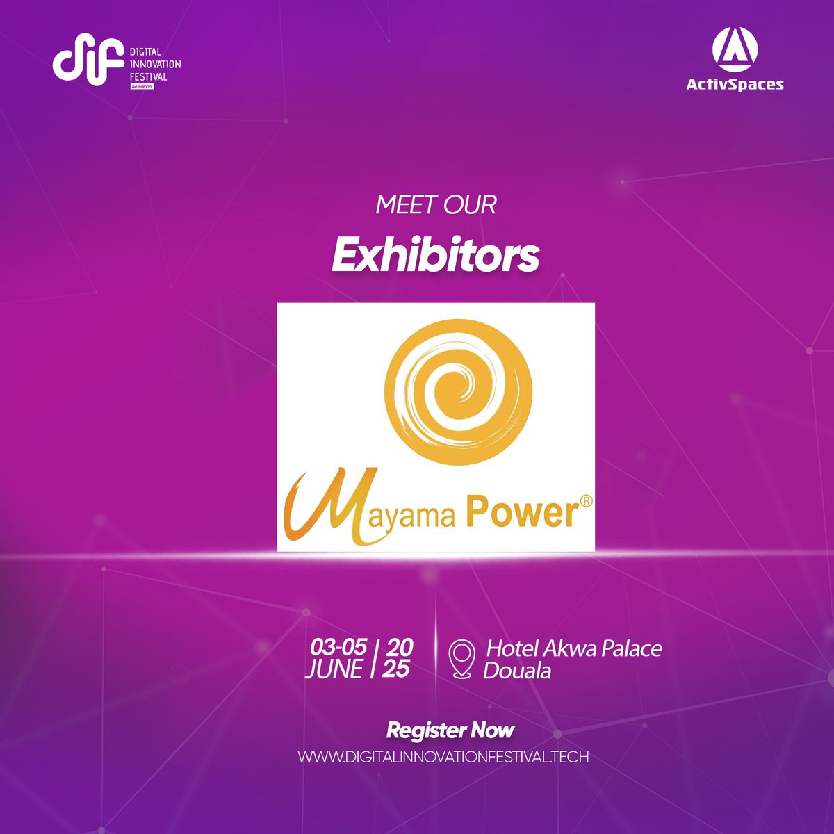 ActivSpaces's tweet photo. [#DIF4EXHIBITORS]

Les nouvelles tendances technologiques de l'innovation africaine vous donnent RDV au #DIF4 ! 

Venez découvrir les exposants qui sont à la pointe !

Ton Pass gratuit ici : https://t.co/P8hrPelIay

#Tech4Africa #CameroonTech https://t.co/eZxOqlY3EE
