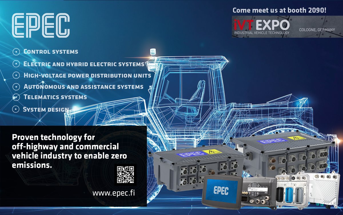 Join us at iVT Expo at booth 2090 to explore Epec´s innovative solutions firsthand! See you there!

Check out Epec's offering: epec.fi 

#iVTExpo #EpecInnovations #FutureOfMachinery
