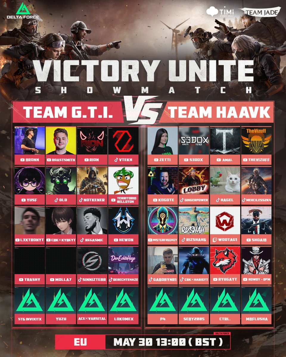 ⚔️First Ever Delta Force Mobile Tournament⚔️

Join the livestream to have a chance at winning FREE Battlepasses + Delta Coins 💰

Here - youtube.com/watch?v=MlmKuB…

#DeltaForce #DeltaForceMobile