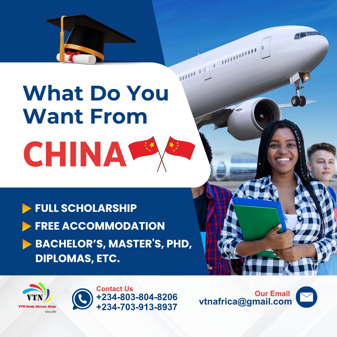 vtnstudyabroad's tweet image. What Do You Want from China? Your Future Starts Here! 

Are you looking for a fully or partially funded opportunity to study abroad? China is calling! 

DM us NOW to secure your spot and get expert guidance through every step of the application.

#StudyInChina #ChinaScholarships