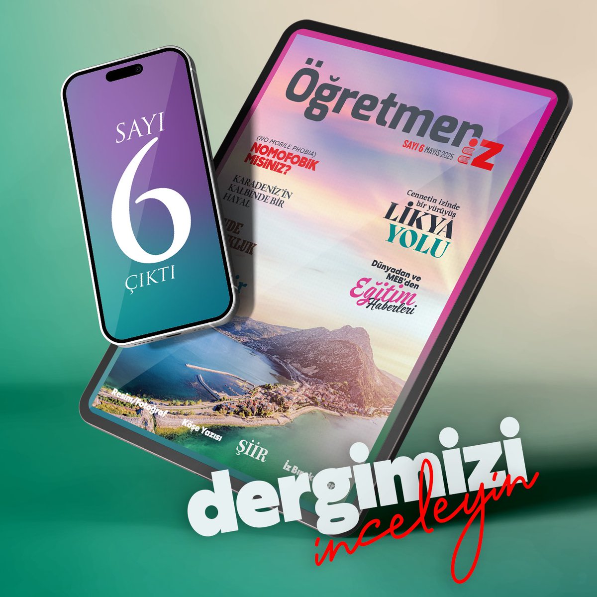 “ÖğretmenİZ" dergimizin 6. sayısı ile karşınızdayız! 📚

Sanatsal ve kültürel çalışmalarıyla dergimize değer katan tüm öğretmenlerimize teşekkür ediyor, keyifli okumalar diliyoruz! 💐

Dergiyi okumak için; 
👉🏻meb.ai/bW1CF3

<a href="/tcmeb/">Millî Eğitim Bakanlığı</a> <a href="/Yusuf__Tekin/">Yusuf Tekin</a> <a href="/omurfatih/">Ömür Fatih Karakullukçu</a>