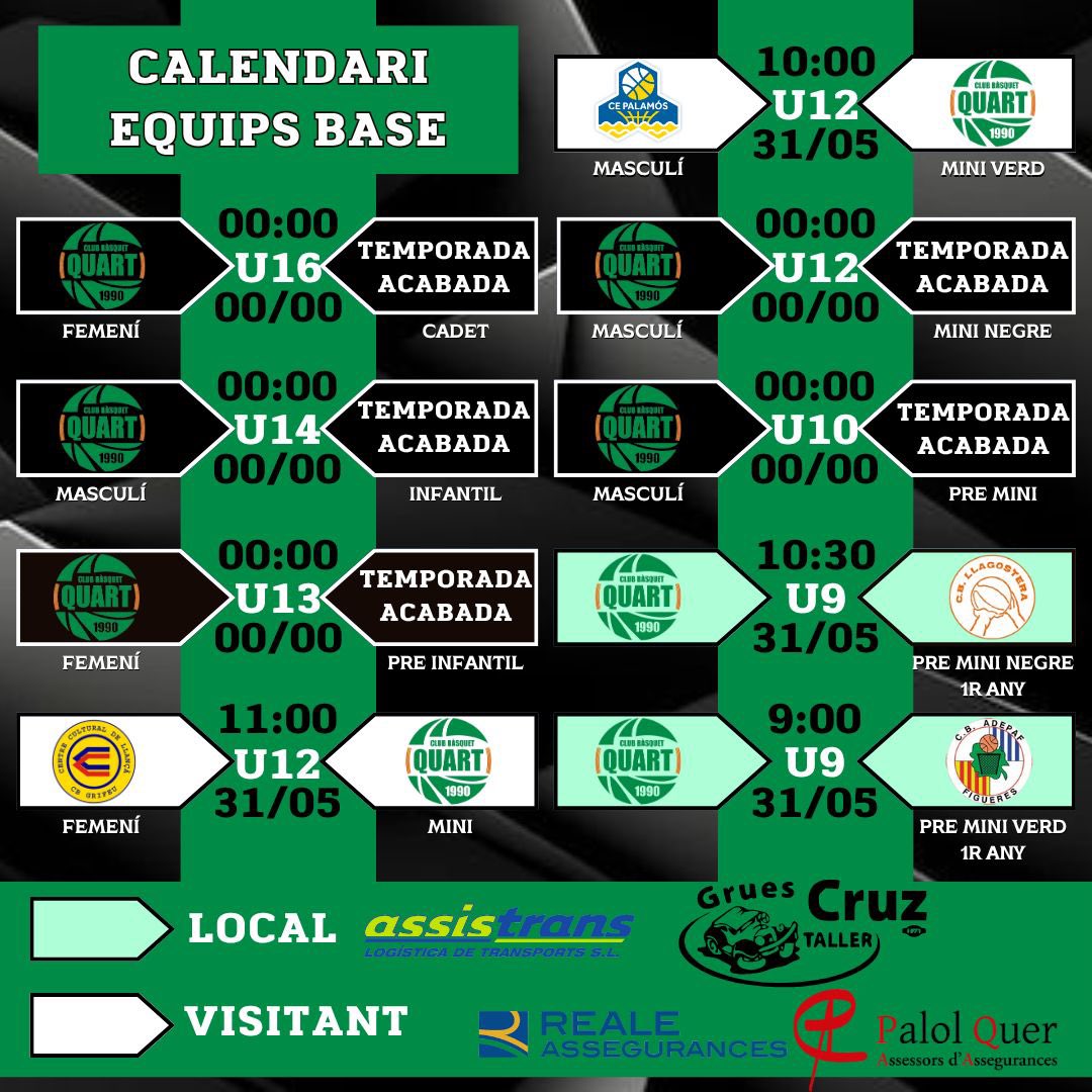 Últims 4 partits de temporada!💪🏼💚