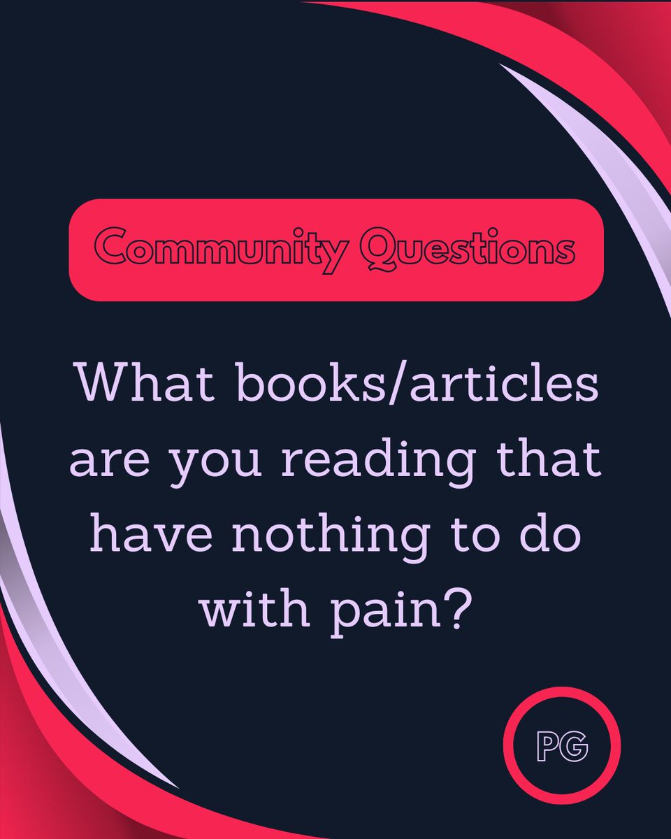 📖 Not everything has to be about pain science...

What books or articles are you reading just for fun right now? Fiction, memoir, philosophy, sci-fi — whatever’s feeding your brain or giving you a break.

Share your current reads in the comments. 👇