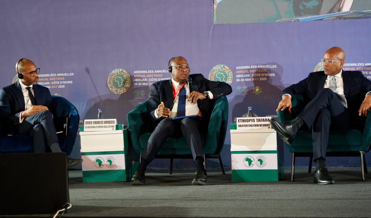 DenisCharlesK's tweet photo. "La souveraineté financière de l’Afrique commence par la confiance en nos ressources."
J'ai eu l'honneur d'intervenir aux Assemblées annuelles de BAD ce 28 mai pour défendre un modèle qui me tient à cœur : investir local, impacter global.#DCK #BAD2025  #CNPSCIV https://t.co/RvvpwqxzRl