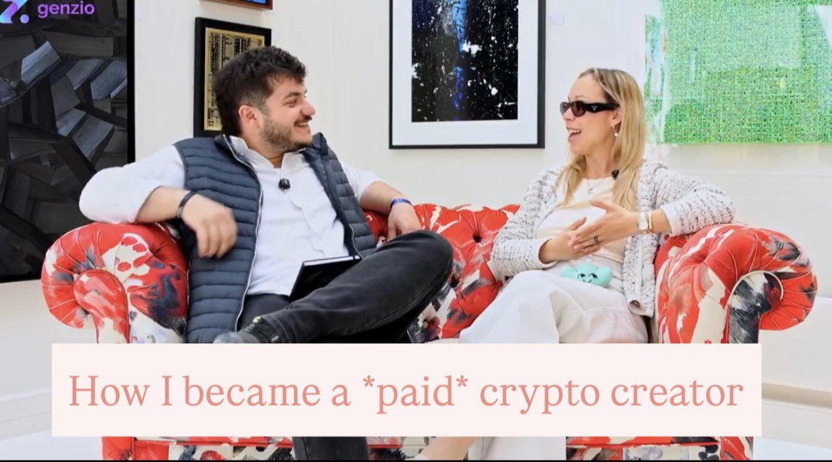 Dayana Aleksandrova (@dee_centralized) on Twitter photo THIS WAS MY LAST media appearance before I changed jobs 🥲
And I made it a good one for ya.
In this interview, I tell <a href="/thefigureouter_/">thefigureouter</a> all my job secrets and give advice to anyone who wants to build a creative career in crypto.
Thanks <a href="/GenzioCo/">Genzio Media 📍 Bitcoin 2025</a>
Watch 👇 THIS WAS MY LAST media appearance before I changed jobs 🥲
And I made it a good one for ya.
In this interview, I tell <a href="/thefigureouter_/">thefigureouter</a> all my job secrets and give advice to anyone who wants to build a creative career in crypto.
Thanks <a href="/GenzioCo/">Genzio Media 📍 Bitcoin 2025</a>
Watch 👇