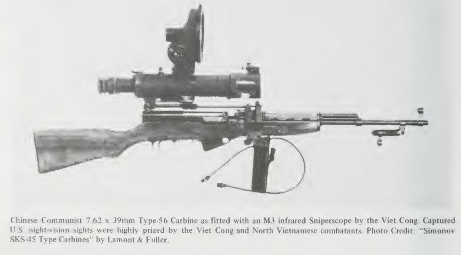 Viet Cong SKS fitted with an early US M3 Infrared Scope