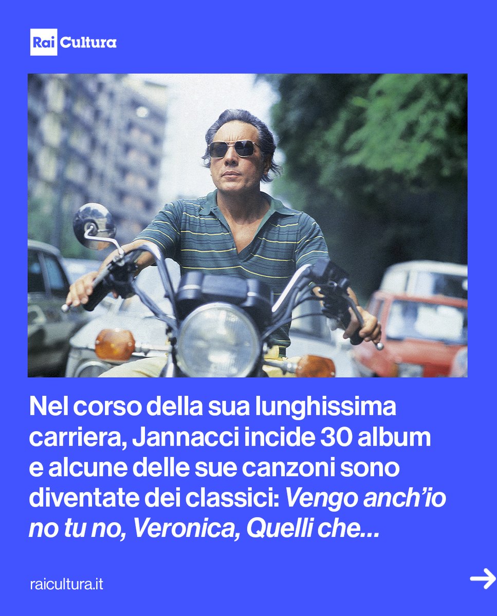 Il #3giugno 1935 nasceva Enzo Jannacci. Comincia la sua carriera fondando il duo "I due corsari" assieme a Giorgio Gaber. Nel corso della sua lunghissima carriera, Jannacci ha inciso 30 album e alcune delle sue canzoni sono diventate dei classici.