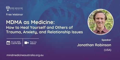 Free webinar – 18 June: Join psychotherapist Jonathan Robinson (USA) to explore #MDMA-assisted therapy for #trauma, anxiety &amp; relational issues. Learn key protocols, safety measures &amp; integration strategies. Register now: buff.ly/XSMu9UZ #psychedelictherapy