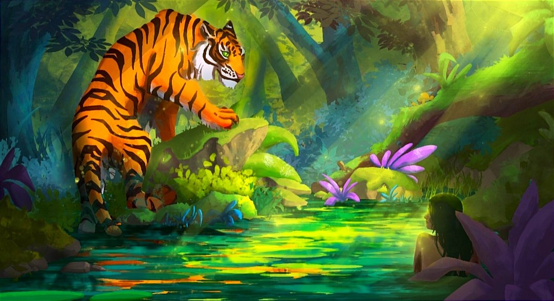 BiaujouLaura's tweet photo. Study the jungle environnement 🌴🐯  #illustration #art #DigitalArtist https://t.co/uz9dHwPiEz