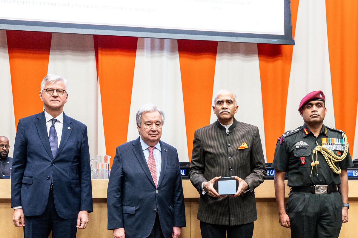 Parvathaneni Harish (@ambharishp) on Twitter photo I was honored to receive The Dag Hammarskjöld Medal on behalf of the families of Late Brigadier Amitabh Jha and Havildar Sanjay Singh from UN SG <a href="/antonioguterres/">António Guterres</a>.
Brigadier Amitabh Jha was leading the UNDOF during a crisis situation as the Acting Force Commander where he lost I was honored to receive The Dag Hammarskjöld Medal on behalf of the families of Late Brigadier Amitabh Jha and Havildar Sanjay Singh from UN SG <a href="/antonioguterres/">António Guterres</a>.
Brigadier Amitabh Jha was leading the UNDOF during a crisis situation as the Acting Force Commander where he lost