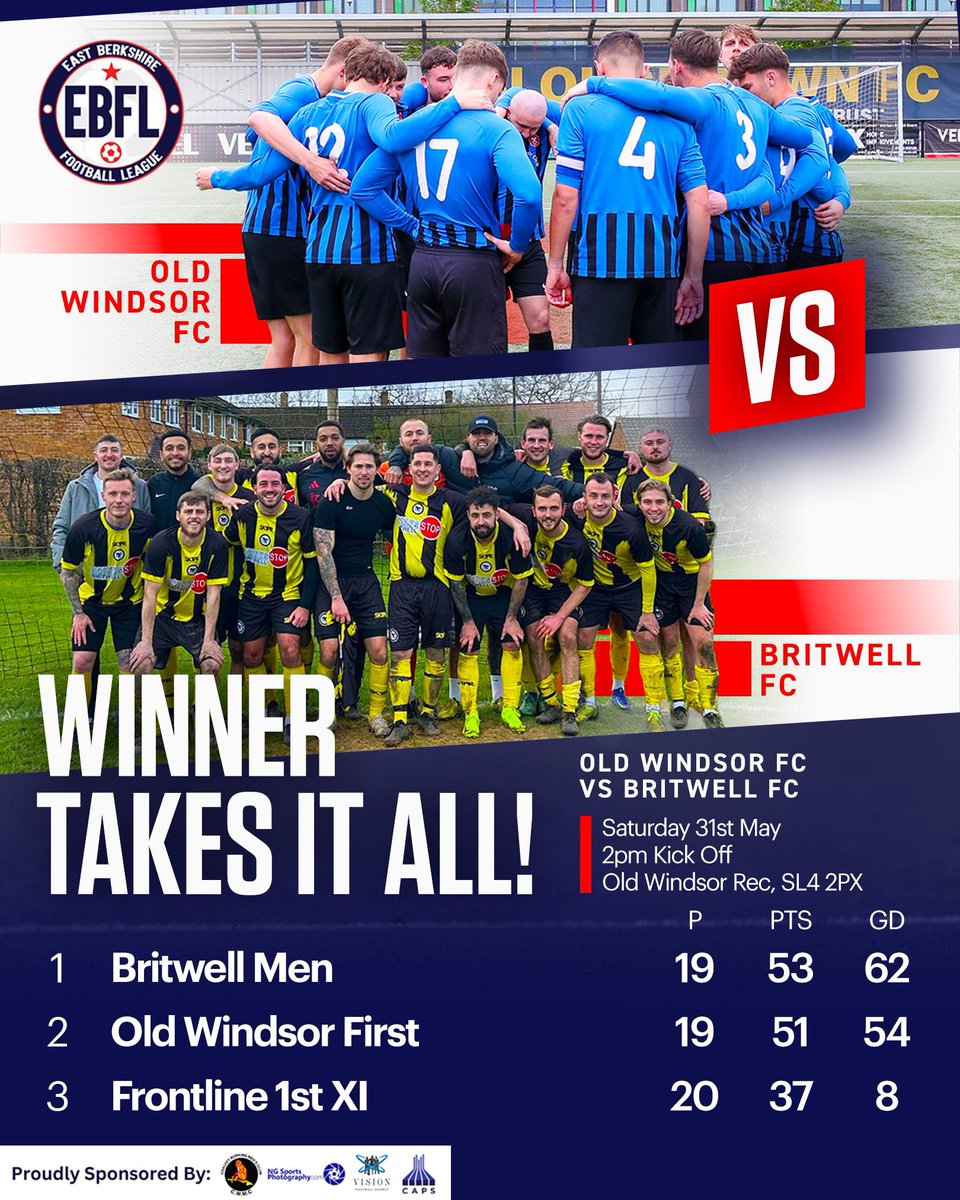 It all comes down to this….

Tomorrow we face <a href="/OldWindsorFC/">Old Windsor FC</a> needing just a point to secure the league unbeaten!! 

We lost two semi finals and a quarter final in cups we felt we should have won this season. So, this is a massive game for us. 

History awaits, let’s go Britwell!