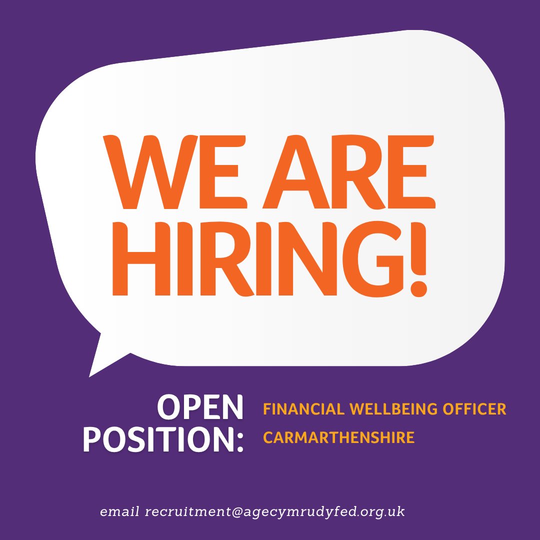 Jobs alert 🚨 Financial Wellbeing Officers needed In Carmarthenshire👇

✔️Smart Health Benefits
✔️Employee Assistive Programme
✔️Death in Service Benefit
✔️Free eyecare vouchers
✔️NEST pension
✔️31 days annual leave inclusive of BH (pro rata)
 
View post:
ageuk.org.uk/cymru/dyfed/ab…