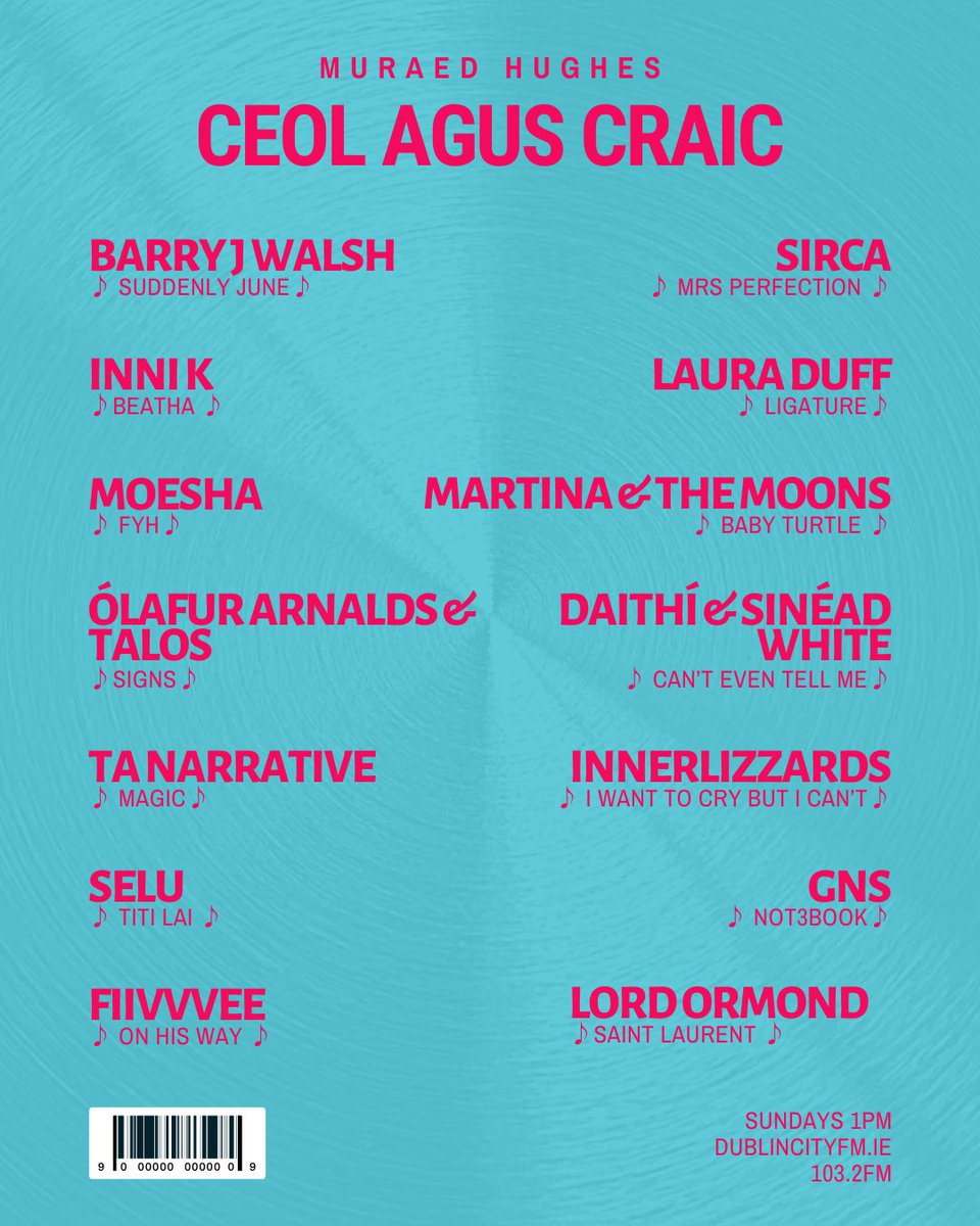 Dublin City FM (@dublincityfm) on Twitter photo Túnáil isteach go #CeolagusCraic <a href="/1/">1</a> i.n. Dé Domhniagh air liomsa <a href="/c_craic/">CeolagusCraic</a> uair a chloig ag casadh tallann den chéad scoth, bígí linn chun tacaíocht a thabhairt, suígí siar agus bainigí taitneamh as an seó. Tune in to this Sunday at 1 PM with <a href="/c_craic/">CeolagusCraic</a>. Túnáil isteach go #CeolagusCraic <a href="/1/">1</a> i.n. Dé Domhniagh air liomsa <a href="/c_craic/">CeolagusCraic</a> uair a chloig ag casadh tallann den chéad scoth, bígí linn chun tacaíocht a thabhairt, suígí siar agus bainigí taitneamh as an seó. Tune in to this Sunday at 1 PM with <a href="/c_craic/">CeolagusCraic</a>.
