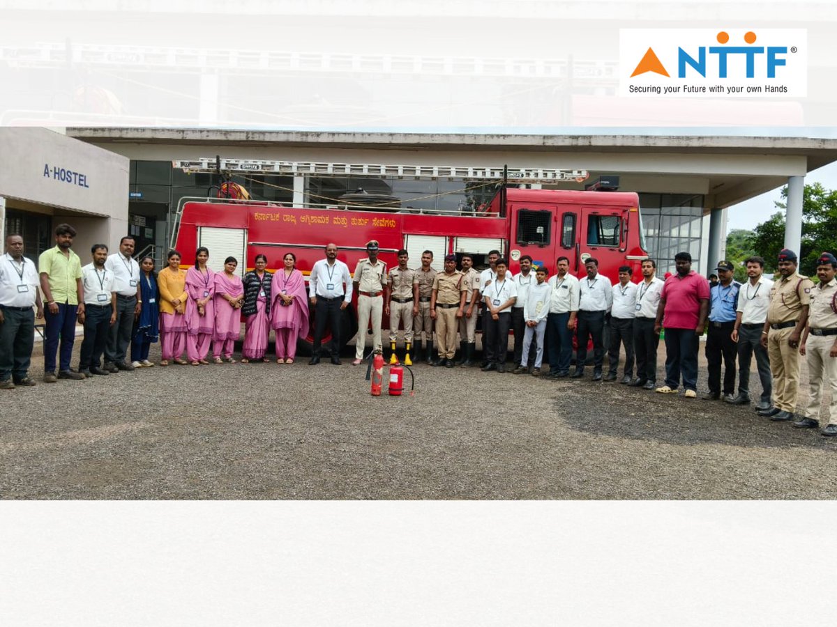 Our trainees at NTTF Belur Training Centre witnessed a live firefighting demo, learning fire prevention techniques, emergency response &amp; safety protocols. Building skilled pros &amp; responsible individuals, equipped for real-world emergencies!

#NTTF #FireSafety #SkillDevelopment