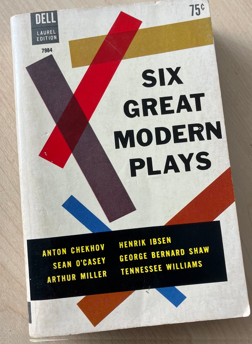retrobookdesign's tweet photo. Classic mid century design from Dell Publishing New York. This is a 1963 edition. Found in the Arts and Humanities stationery cupboard. #retrodesign #MidCenturyModern #bookcovers https://t.co/wGX4NDWipF