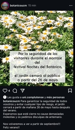 📢De Jardín Botánico y refugio de biodiversidad a Parque Temático y refugio del capital

Un vergonzoso ejemplo de privatización: En lo que llevamos de año, el Jardín botánico Alfonso XIII de la UCM ha estado más días privatizado que con acceso público
ucm.es/cgt/