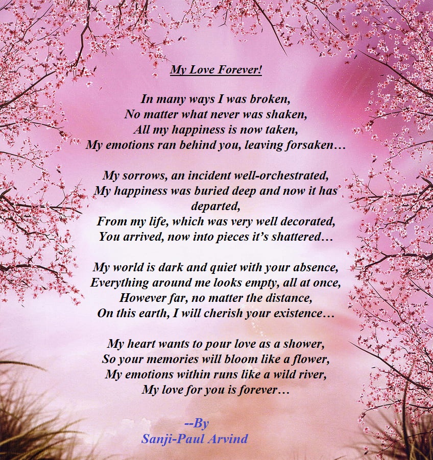 sanjipaularvind's tweet photo. My Love Forever
A Poem by Sanji-Paul Arvind(1)
#poemsdaily
#poemsdaily
#poemsociety
#poemsoftheday
#poetry
#poetrycommunity
#poetrylovers
#poets
#poetsoffacebook
#poetsofindia
#poetryoflove
#poemsoflove
#lovepoems
#romanticpoetry
#romanticpoem
#romanticpoets
#poemsaboutlove https://t.co/3o4O9GOsu9