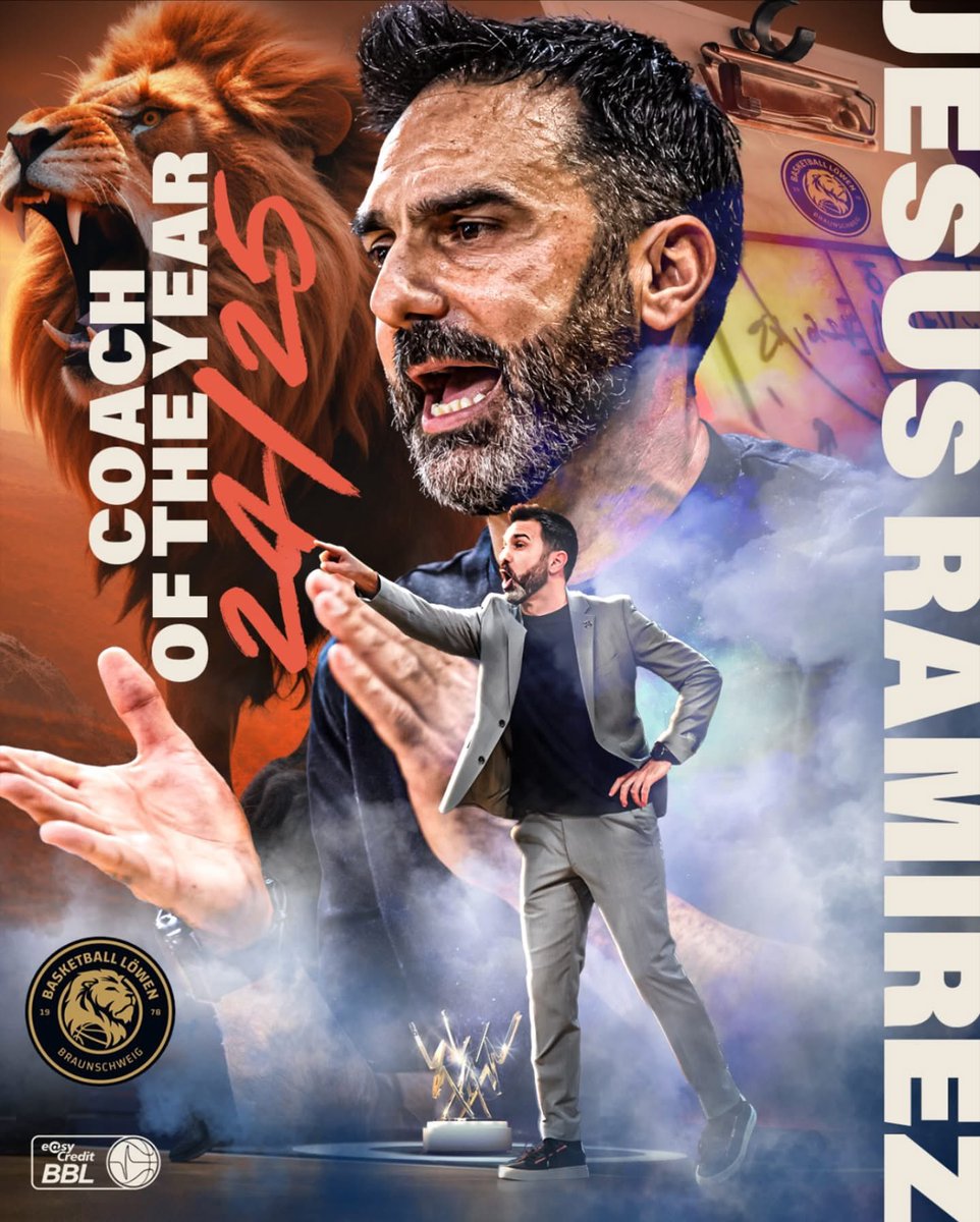 Jesús Ramírez ha sido nombrado Entrenador del Año de la BBL 2024-2025

tinyurl.com/Ramirez-CoachY…

El español ha llevado al Basketball Löwen Braunschweig a una gran temporada, consolidando al equipo en la parte alta de la tabla y clasificándolo a playoffs.

¡Reconocimiento merecido!