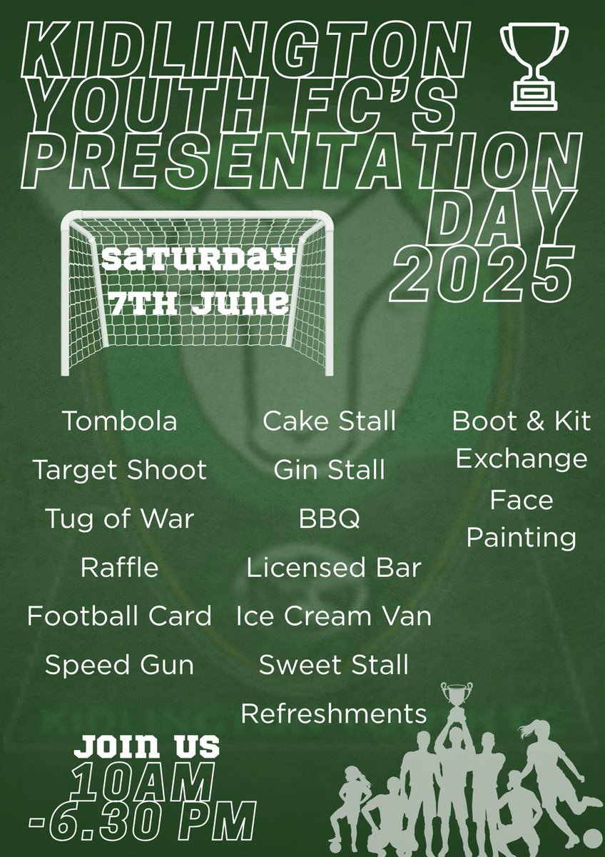 Next Saturday is our Annual Presentation day at our clubhouse at Orchard Recreation Ground, Evans Lane. Lots to do, eat and drink throughout the day.
