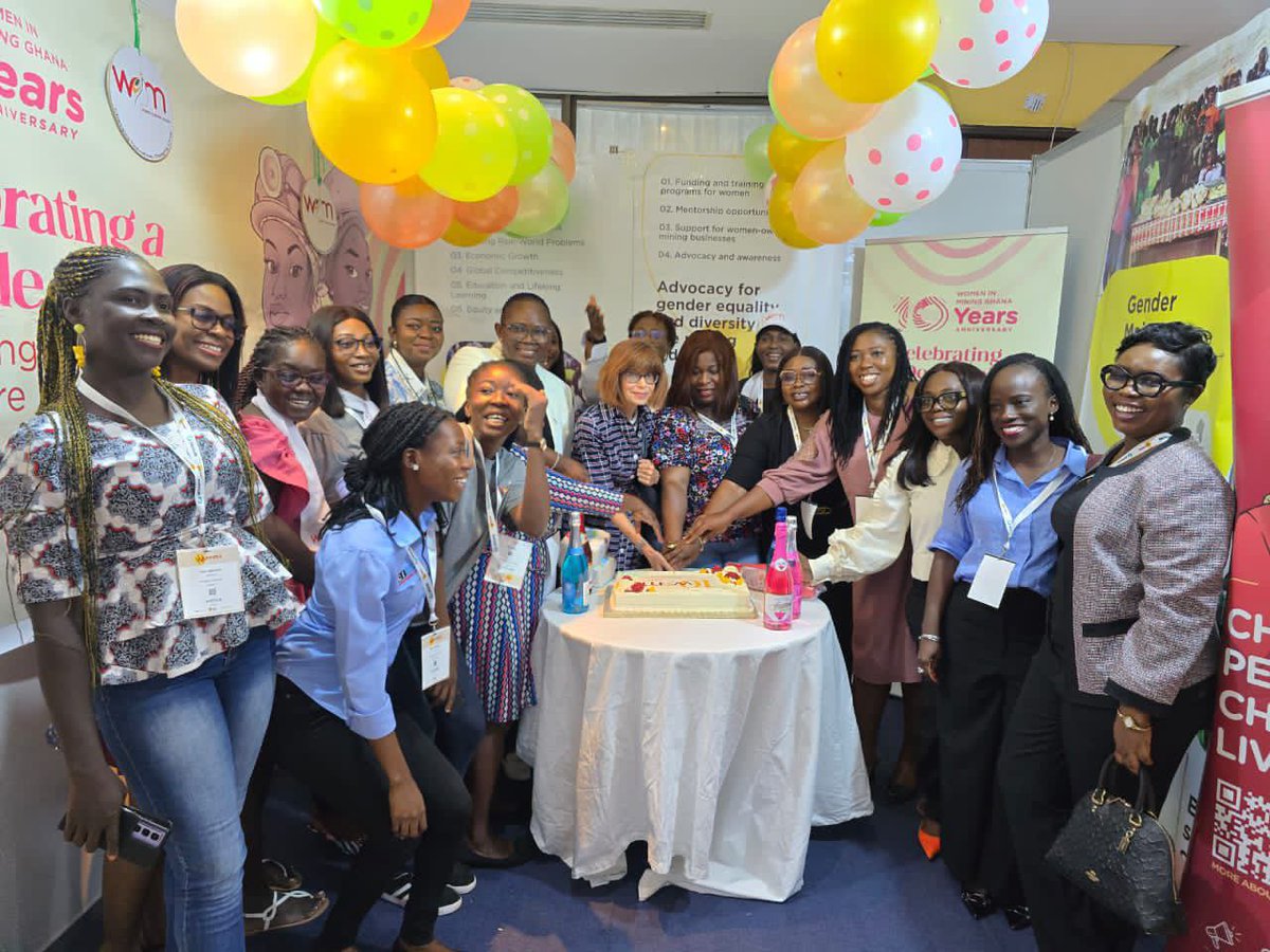 wimghana's tweet photo. 🎉 A decade of impact
@WIM_Ghana officially launched #WIMGhanaAt10 at #WAMPEX2025 with a powerful celebration and symbolic cake-cutting at the Accra International Conference Center
We are just getting started.
#WIMat10 #DecadeOfImpact #WomenInMining#MiningWithWomen #WIM10Cake https://t.co/bCDzUKc89M