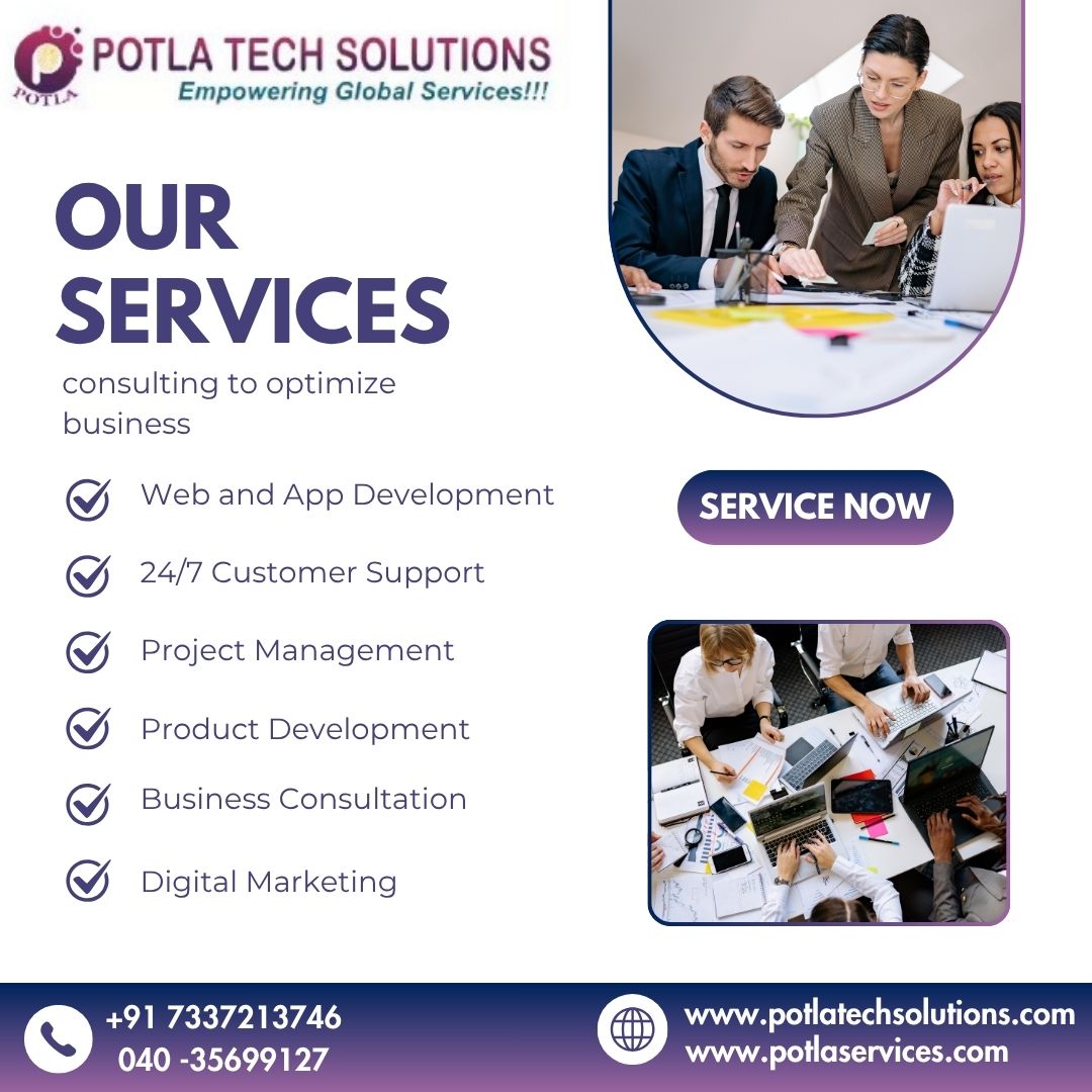 Potla_group's tweet photo. 💼 Transform Your Business with Potla Tech Solutions!
We offer end-to-end IT consulting services to optimize and grow your business with smart, scalable solutions.

✅ Web &amp; App Development
✅ 24/7 Customer Support
✅ Project Management
✅ Product Development https://t.co/YC395xMF1t