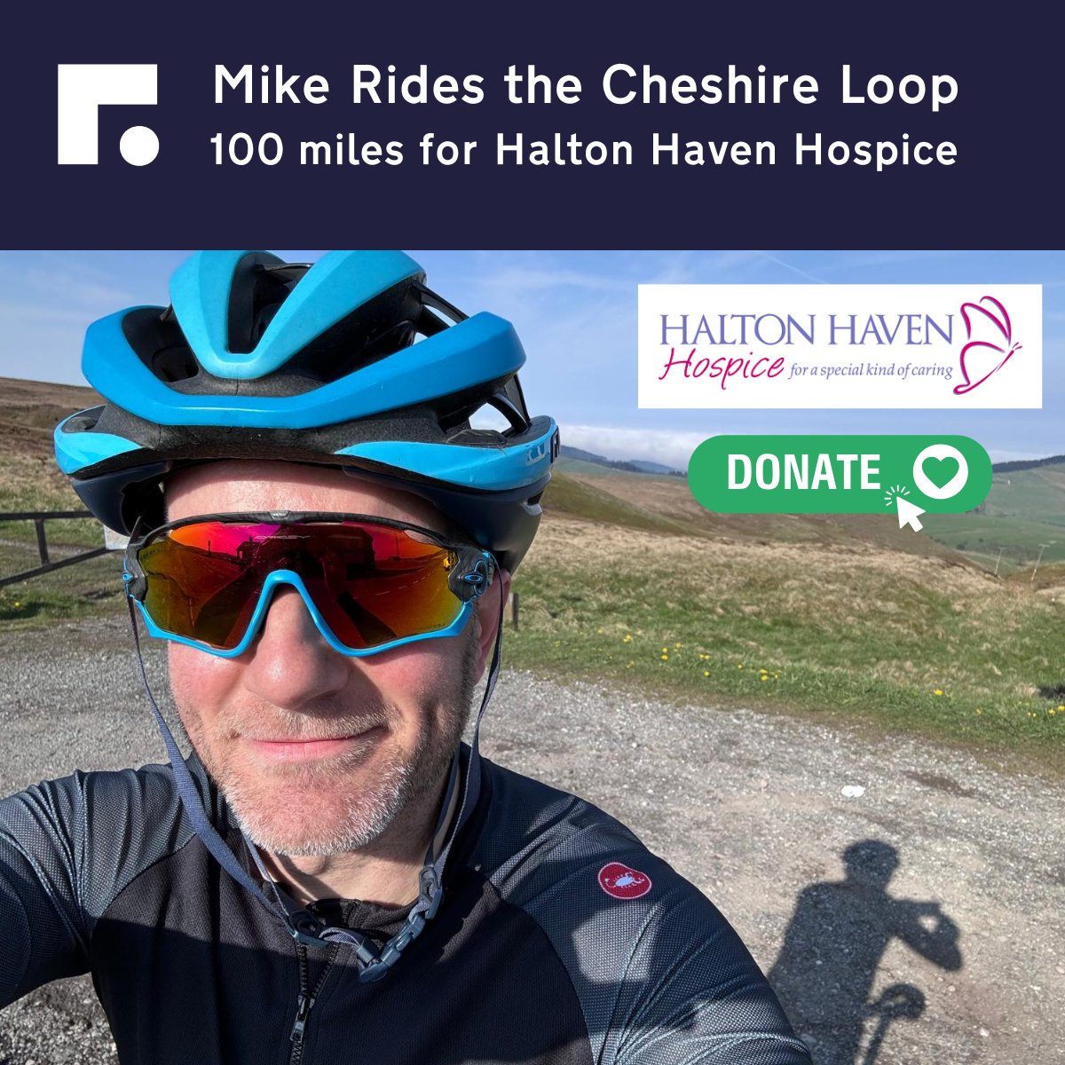🚴‍♂️ This Sunday, Mike’s taking on Route 3 – the full 100-mile challenge – as part of the Halton Haven Cheshire Loop Ride to raise vital funds for Halton Haven Hospice.

If you’re able to donate, it would mean the world: justgiving.com/campaign/chesh… <a href="/haltonhaven/">Halton Haven Hospice</a>