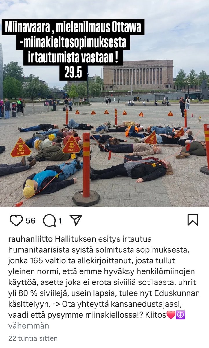 Ryssänliitto tietenkin vastustaa miinakiellosta irtautumista.