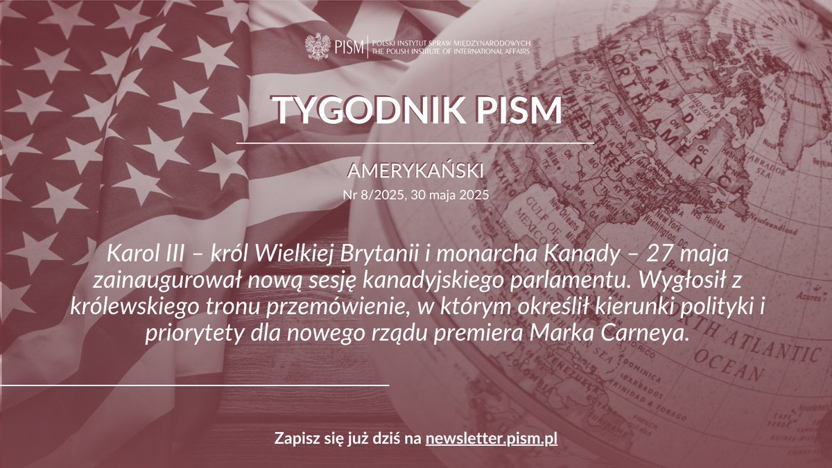 Jak co piątek zapraszamy za ocean! W dzisiejszym Tygodniku amerykańskim ➡️pism.pl/publikacje/tyg… przeczytacie o⬇️

🔹Wizyta króla Karola III na inauguracyjnej sesji parlamentu w Kanadzie
🔹USA na drodze do odrodzenia energetyki jądrowej
🔹Przyjęcie „jednej, wielkiej, pięknej