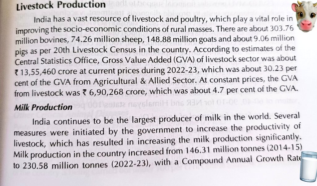 conect_insights's tweet photo. ✅ Livestock, Milk, Egg and Meat Production Status 

🇮🇳 India ranking 🌏
• Largest producer of Milk
• Egg production rank: 2nd 
• Meat production rank: 5th

- Yearbook (Bharat 2025) &amp; other report. 📌 Join the telegram channel for more updates (link in bio) https://t.co/J7JtFtzVt9