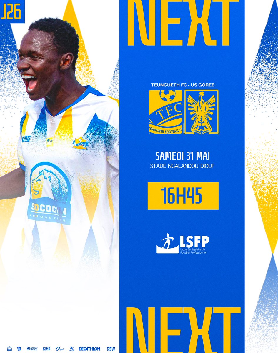 TeunguethFc's tweet image. Next match 🔥
🆚 Us Gorée 
🕞 16h45 
📍Rufisque 

#Footlocalsn #allezrio