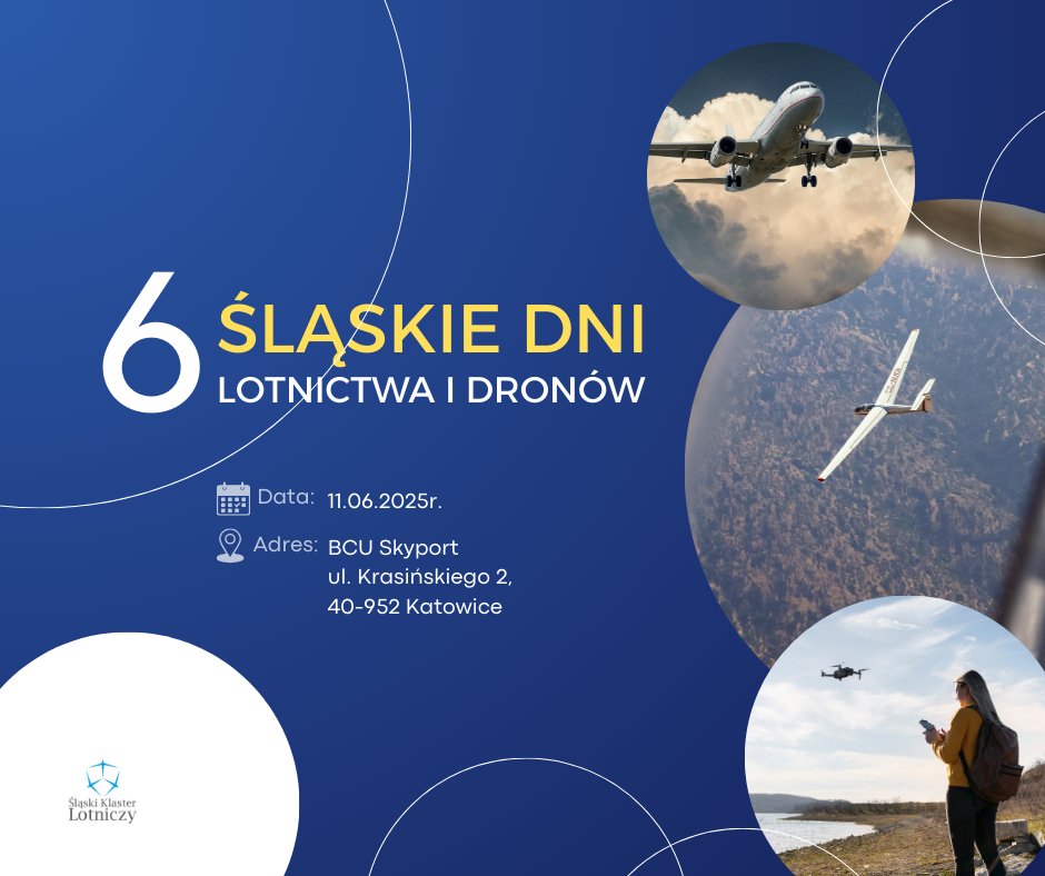 ‼️ PRZYPOMNIENIE! Już 11 czerwca 2025 r. (środa) widzimy się na Śląskich Dniach Lotnictwa i Dronów! 

WSTĘP BEZPŁATNY 
Link do zapisów: app.evenea.pl/event/886506-6/

Serdecznie zapraszamy do udziału! #ŚKL #BCUSkyPort