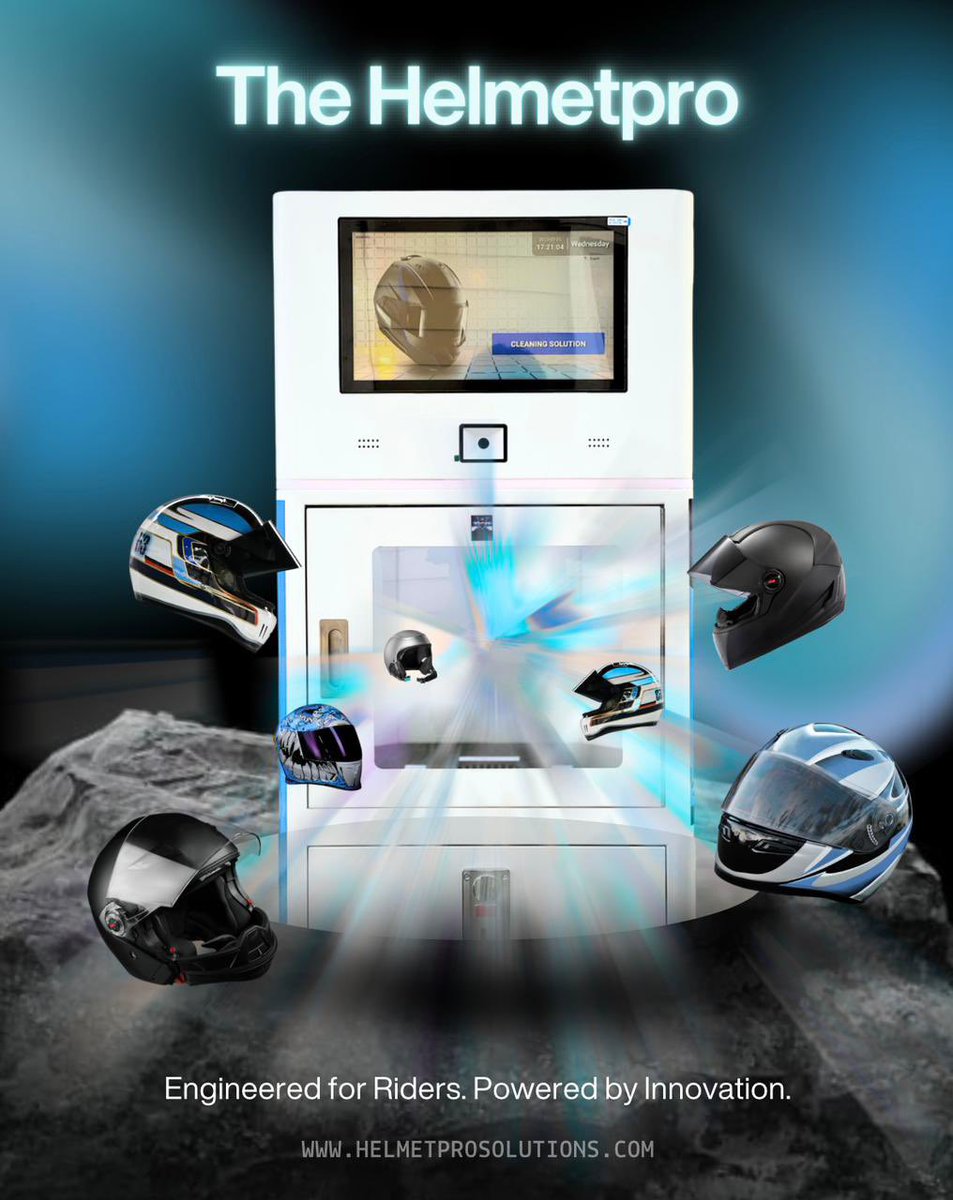 vending_pro's tweet photo. The HelmetPro
A revolution in rider hygiene has arrived.
✅ Engineered for all helmet types
✅ Deep-cleaned in minutes
✅ No water, no hassle, no compromise

Not just a machine — a movement.
Own the future. One ride at a time.

🌐 https://t.co/VAvEl1nbBX
💬 Read the first comment for the mind-blowing stat we discovered: