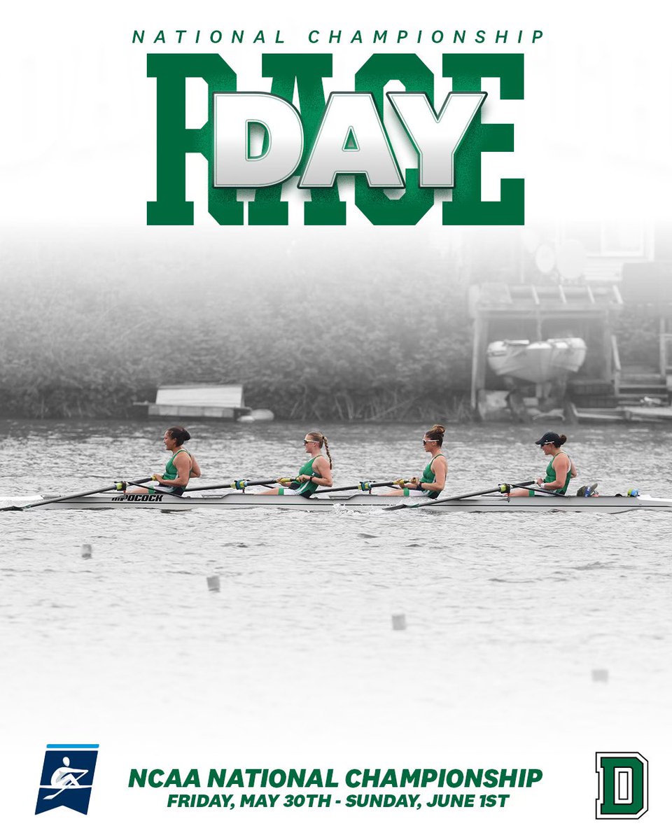DartmouthWRow's tweet image. The day has come! Our first NCAA Championship appearance since 2011 begins with heats today.
1V: 10:12 AM
2V: 11:12 AM
V4: 12 PM
Watch ➡️ ncaa.com/news/rowing/ar…
Live Results ➡️ results.regattatiming.com/backoffice/web…
#GoBigGreen | #TheWoods🌲