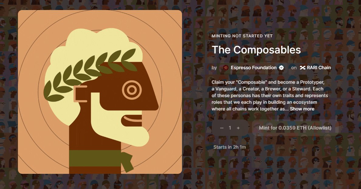 Composables mint in 2 hours 

rarible.com/the-composable…