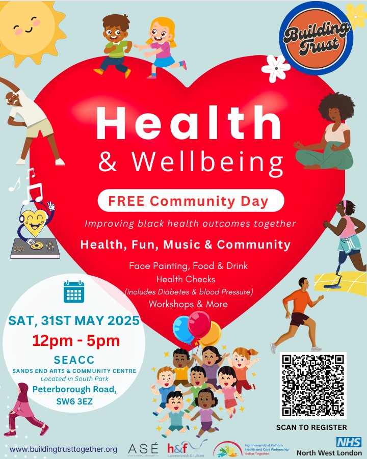 South Fulham PCN (@southfulhampcn) on Twitter photo Delighted to be a part of <a href="/ASEmentoring/">ASÉ Holistic Transformation & Resilience Mentoring</a> & <a href="/LBHF/">H&F Council</a> community #wellbeing event at <a href="/SeaccFulham/">SEACCFulham</a> ! Health checks, raffle & lots of #Community info! Come check us out! #CommunityImpact #wellbeing #Health #fulham <a href="/WbrAssociation/">Wandsworth Bridge Road Association</a> <a href="/Fulhamsw6com/">FulhamSW6</a> <a href="/SandsEndFulham/">Sands End | Fulham</a>
📅Sat 31 May
⏰ 12-5pm Delighted to be a part of <a href="/ASEmentoring/">ASÉ Holistic Transformation & Resilience Mentoring</a> & <a href="/LBHF/">H&F Council</a> community #wellbeing event at <a href="/SeaccFulham/">SEACCFulham</a> ! Health checks, raffle & lots of #Community info! Come check us out! #CommunityImpact #wellbeing #Health #fulham <a href="/WbrAssociation/">Wandsworth Bridge Road Association</a> <a href="/Fulhamsw6com/">FulhamSW6</a> <a href="/SandsEndFulham/">Sands End | Fulham</a>
📅Sat 31 May
⏰ 12-5pm
