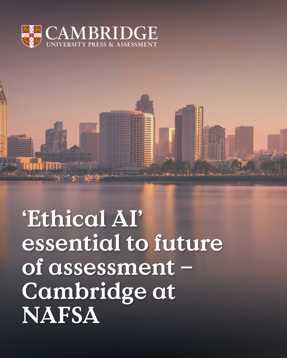 CambPressAssess's tweet image. What role should #AI play in English testing?
At #NAFSA2025, @CambridgeEng leaders shared how we’re using #ResponsibleAI to support – not replace – human expertise.
🔗 Find out more about @cambpressassess at @NAFSA: cambrid.ge/3FvtTpL
#ShapingAIforEveryone #AIinEducation