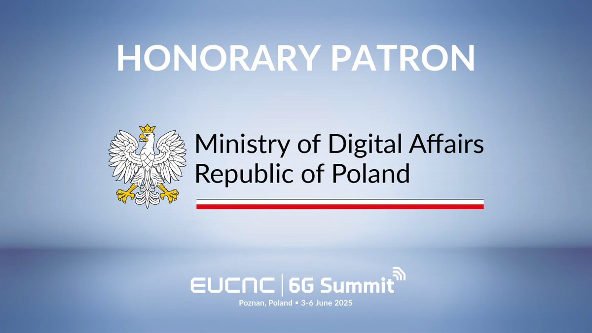 We are honored to announce that the Ministry of Digital Affairs of the Republic of Poland has granted its honorary patronage to EuCNC &amp; 6G Summit 2025.

We appreciate this recognition and support for the event.

#EuCNC25 #6GSummit #MinistryOfDigitalAffairsPL #HonoraryPatron