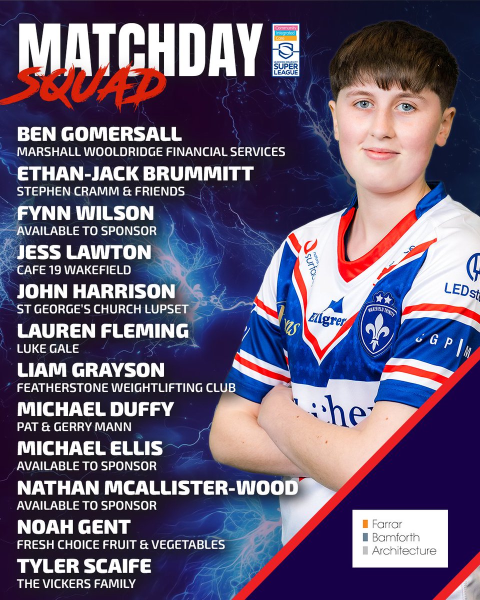 Wakefield Trinity Community Foundation (@wtcomfoundation) on Twitter photo π ππΌππΎππΏπΌπ ππππΌπΏ!
π Your Wakefield Trinity LDSL squad ahead of this Sunday's trip to York!
π€ <a href="/FarrarBamforth/">Farrar Bamforth Architecture Ltd</a> are proud sponsors of Wakefield Trinity LDSL!
#UpTheTrin π ππΌππΎππΏπΌπ ππππΌπΏ!
π Your Wakefield Trinity LDSL squad ahead of this Sunday's trip to York!
π€ <a href="/FarrarBamforth/">Farrar Bamforth Architecture Ltd</a> are proud sponsors of Wakefield Trinity LDSL!
#UpTheTrin