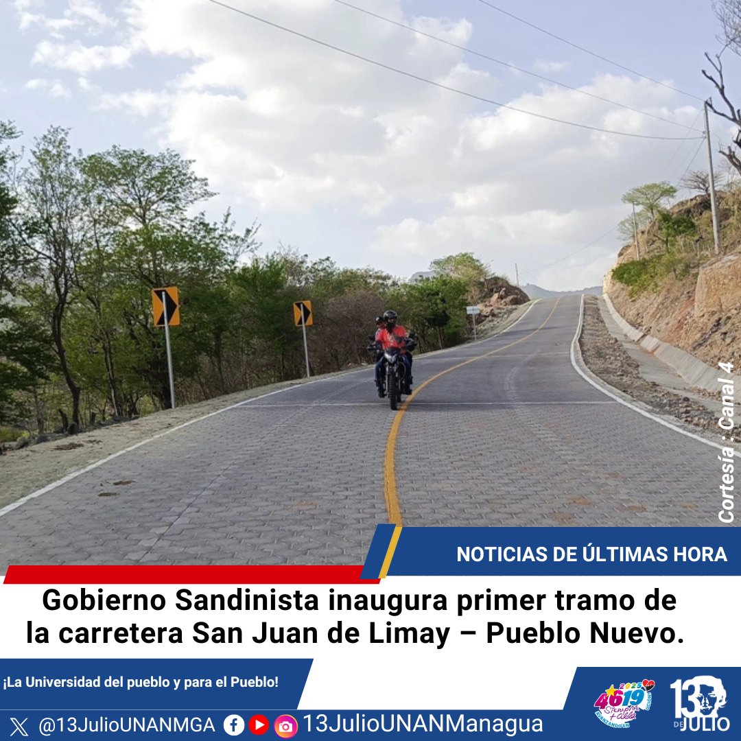 El Gobierno de Nicaragua refuerza su compromiso con el desarrollo vial, eliminando puntos críticos y mejorando la calidad de vida con una infraestructura moderna.

#SomosUNAN
#ManaguaSandinista
#4619SiempreMásAllá