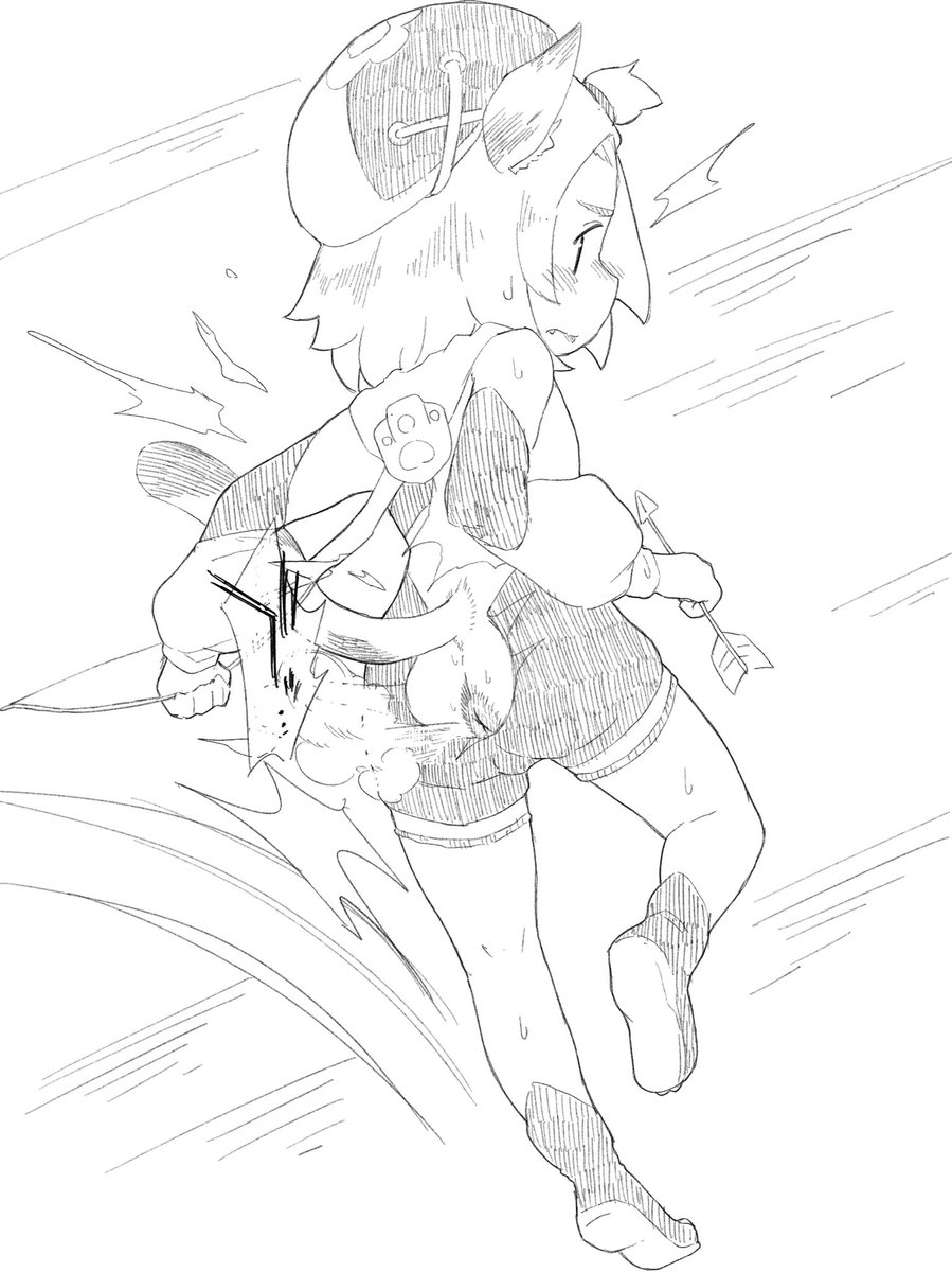 敵の攻撃であなる丸出しになってしまいびっくりして放屁の粗相をしてしまうキャット