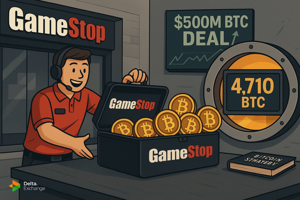 GameStop Just Made Its First Bitcoin Move! After months of speculation,  GameStop has officially confirmed its first Bitcoin investment of 4,710 BTC,  currently valued close to $500 million. The funding? A $1.3