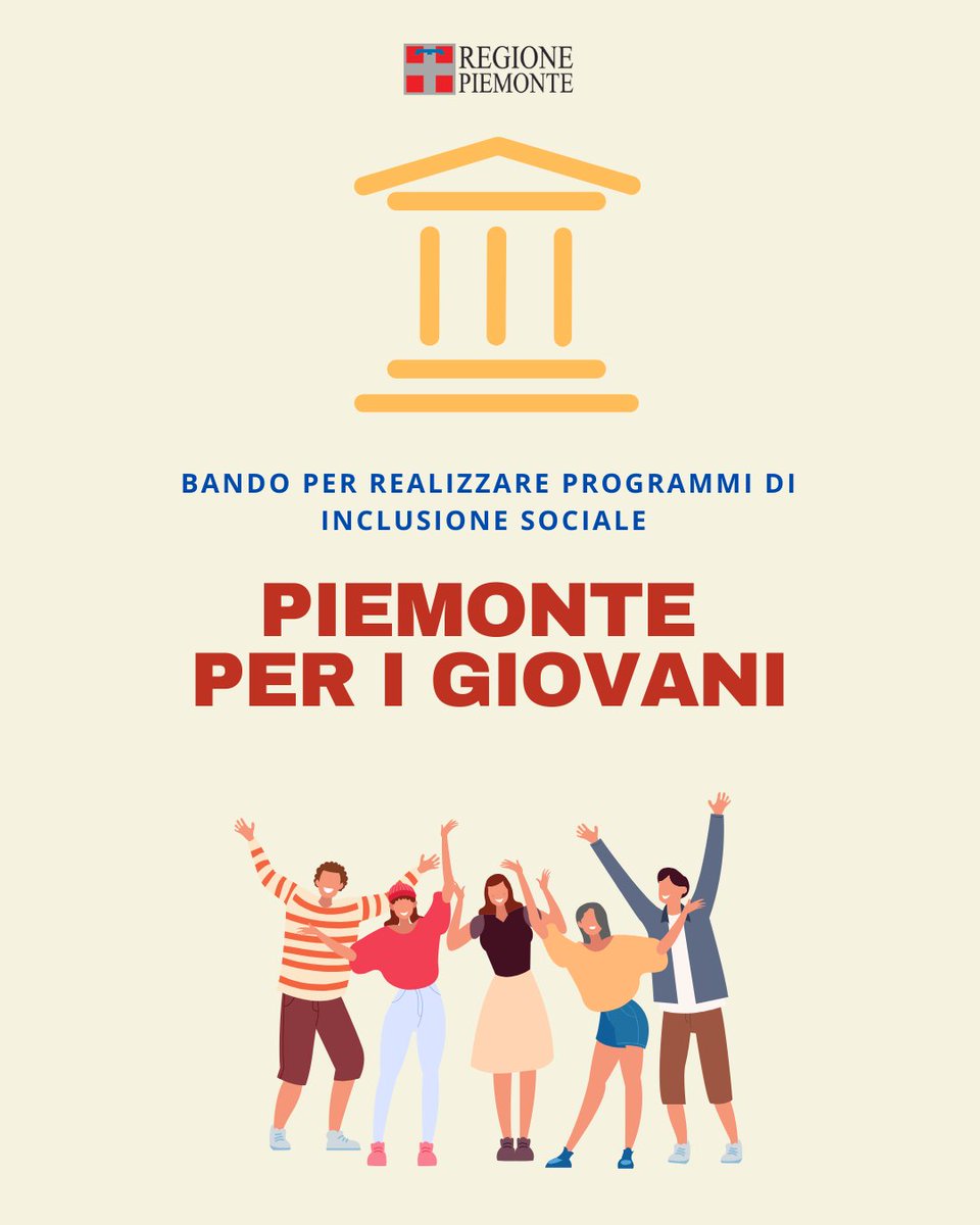 📢 Interessante opportunità per 1.800 ragazzi e ragazze tra i 15 e i 34 anni che potranno essere impegnati in percorsi per l’inclusione sociale grazie alle iniziative promosse dai Comuni piemontesi. 📆 Il bando è aperto fino al 18 settembre 2025 alle 12 🔽
bandi.regione.piemonte.it/contributi-fin…