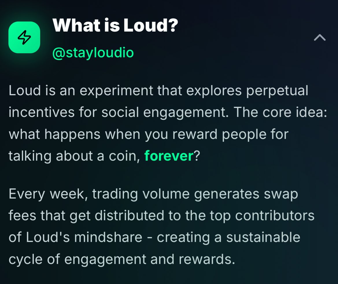 Hey y’all, get ready to turn up the volume! $LOUD is shaking things up:

• Insane entry at 155k FDV bargain of the year!
• Buzz is wild, 70% of the convo is all about Loud!
• Fair split, no whales hogging the pool
• InfoFi’s the hot narrative, and LOUD’s leading the charge