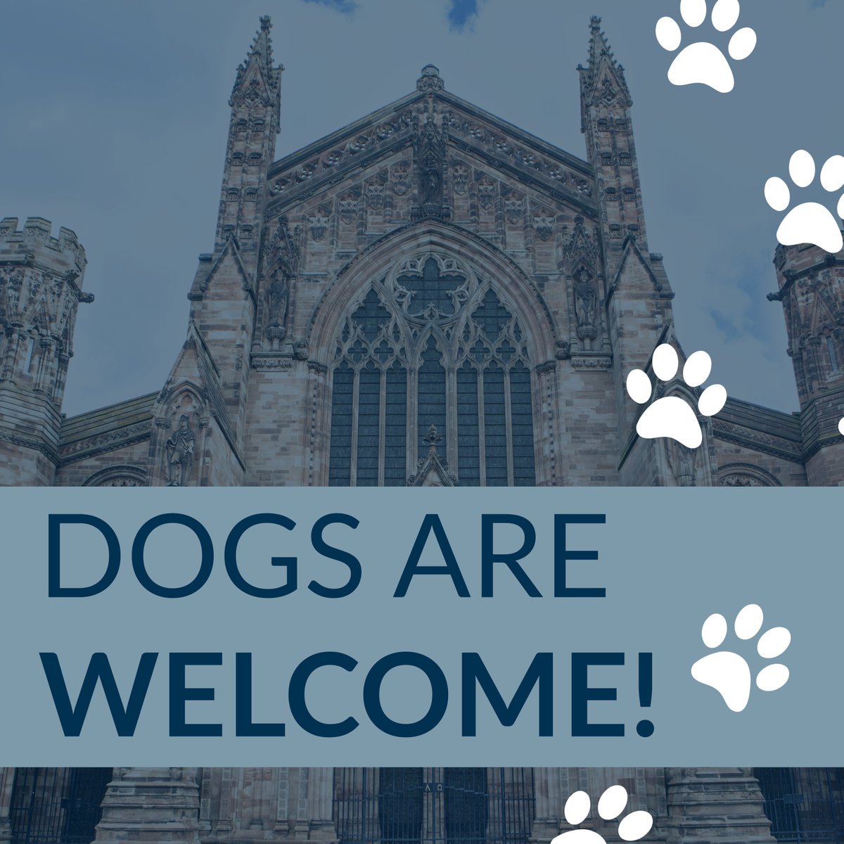 We have some p-awesome news to share... 🐾

Following on from visitor feedback, well-behaved dogs will be welcome inside to visit the cathedral from Monday 2 June. 

Read more about visiting the cathedral with a dog here: herefordcathedral.org/news/dogs-are-…