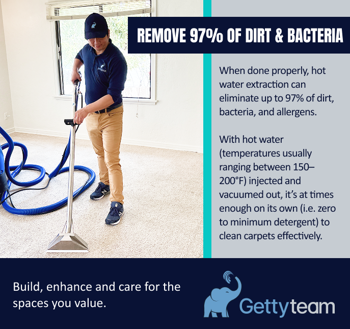 Carpet cleaning does more than enhance appearance—it plays a crucial role in improving indoor air quality, preserving carpet longevity, and supporting better health. Hot water extraction, when done properly, can eliminate up to 97% of dirt, bacteria, and allergens.
